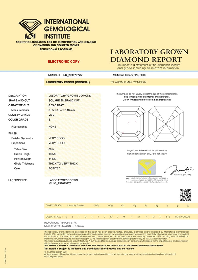 Asscher Certificate